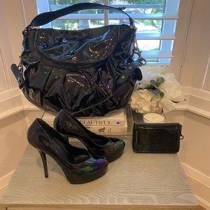Gucci - Black Multicolour Patent Leather Pumps